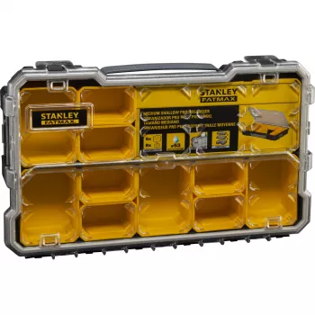 Stanley FatMax Pro-Stack kisalkatrész-rendező 10 kivehető tartállyal, fekete/sárga