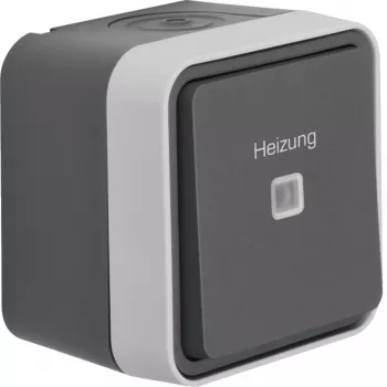 Hager WNC016 fali fűtésváltó kapcsoló fűtésjelöléssel, IP55, szürke