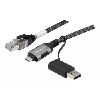Dexlan USB Gigabit Ethernet hálózati kábel, USB C/A–RJ45, 2,0 m (310702)