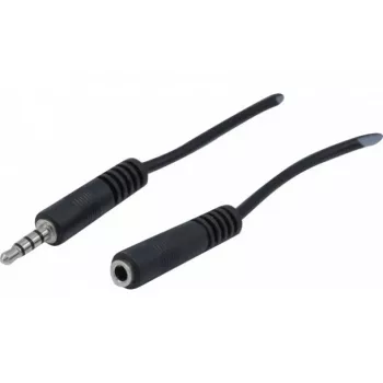 EXERTIS CONNECT 3,5 mm-es sztereó audio hosszabbító kábel, dugó aljzatra, 2 m, fekete 721133