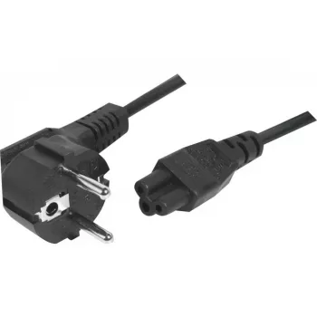 Exertis Connect szögletes Schuko-IEC-C5 tápkábel, fekete, 1,0 m 808359