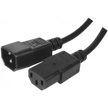 Exertis Connect IEC tápkábel C14 - C13, halogénmentes, fekete, 1,8 m 807952