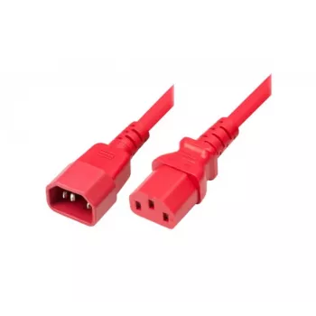 Exertis Connect IEC tápkábel C14–C13, piros, 5,0 m 808048