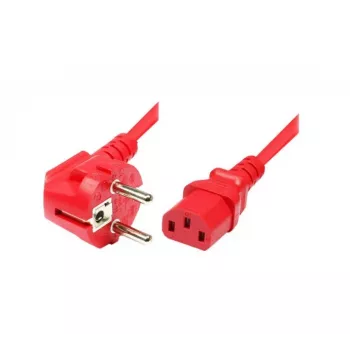 Exertis Connect szögletes Schuko–IEC-C13 tápkábel, piros, 5 m 808029