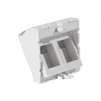 EXERTIS CONNECT Faceplate Insert 45x45mm for 2 Keystone Modules, 30°, Signal White RAL 9003 911711