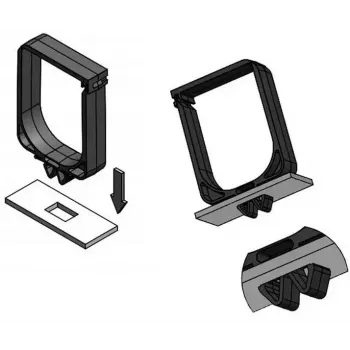 IT-BUDGET kábelmenedzsment-tartó műanyag - HxSz 60 x 40 mm - kattintós rögzítés 19 inch-es szinten - fekete (01900651010)