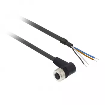 TMSS GERMANY Telemechanique Sensors M12 aljzat 4 pólusú egyenes PUR kábel, 10 m, fekete, IP67 XZCP1241L10