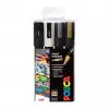 Uni-Ball Faber-Castell POSCA PC-5M Metallic akrilfesték-toll készlet, 4 szín, közepes kerek hegy 1,8-2,5 mm 182544