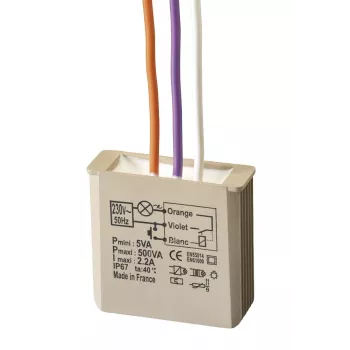 GROTHE süllyesztett áramlökéses relé 230V AC 3-500W nyomógombos MTR500E 5454050