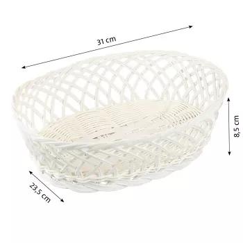 KESPER téglalap alakú tárolókosár fehér 31x23,5x8,5 cm