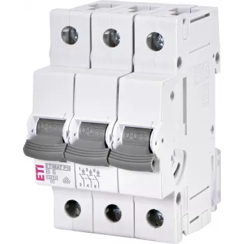 ETI 001901307 ETIMAT P10 3 pólusú 6A B karakterisztikájú kismegszakító 415V 10kA