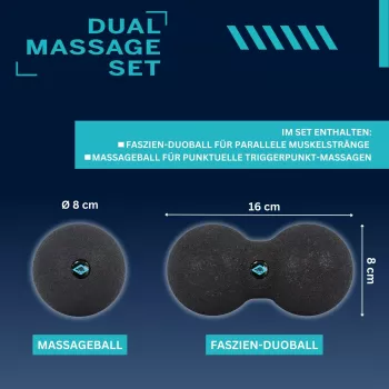 SCHILDKRÖT Dual masszázskészlet, 2 részes: 1 mogyoró labda (kb. 80 x 160 mm), 1 masszázs labda - 1 darab (960134)
