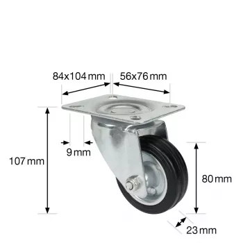 Wagner design yourself RO 6184 forgó görgő ezüst 75 mm 50 kg 4618401