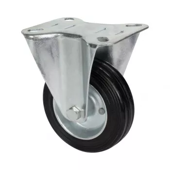 Wagner design yourself RO 8104 fix görgő, 100 mm kerék, ezüst ház, fekete PP kerék, 100 kg teherbírás 4810401