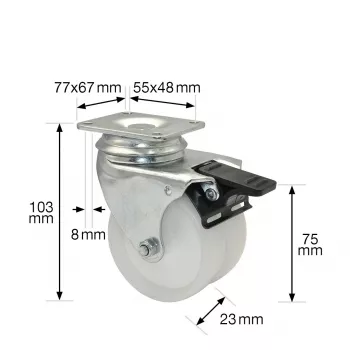 Wagner design yourself ECO RO 3277 iker forgó görgő 32 mm fehér/szürke (3327701)