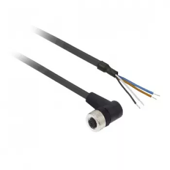 TMSS GERMANY Telemechanique Sensors M12 aljzat egyenes 4 pólusú PUR kábel, 2 m, fekete XZCP1241L2