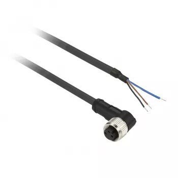 TMSS GERMANY Telemechanique Sensors M12 aljzat előkészített csatlakozókábel, 4 pólusú, 5 m PUR, fekete, egyenes, IP67/IP65/IP69K, 4A, 250V AC/DC, OsiSense XZ sorozat - XZCP0666L5