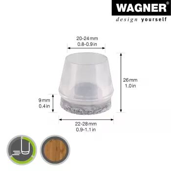 Wagner design yourself EH 0564 székláb sapka műanyag Ø 2,2-2,8 cm 4 db (15056499)