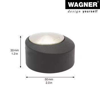 Wagner Design Yourself EH 5181 padlóra állítható ajtóütköző, cinköntvény gumiütközővel, matt nikkelezett, 50 mm 15518111