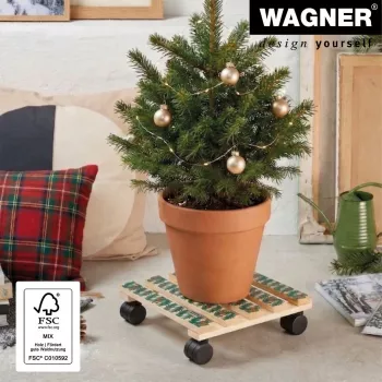 WAGNER design yourself GH0653 növénygörgő négyzet alakú fa 29x8 cm 20065301