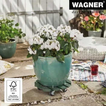 WAGNER design yourself GH0528 növénygörgő műanyag, Ø 29 cm sötétzöld kerek, 1 db 20052801