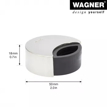 Wagner design yourself EH 5151 ajtóütköző cinköntvény gumiütközővel, krómozott, Ø50 mm, csavarozható, ezüst 15515111