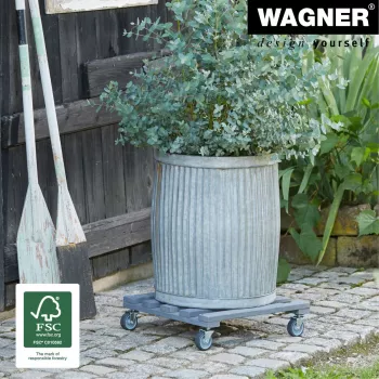 Wagner design yourself növénygörgő GH 0412 négyzet alakú antracit fa 38 x 38 x 9,5 cm 20041201