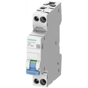 Siemens 5SY1706-2 1 pólusú 6A C jelleggörbe MCB beépített segédkapcsolóval