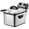 Rommelsbacher FRP 2135/E négyszögletes fritőz, 3,5 L olajkapacitás, Cool-Zone technológia, állandó szűrő, állítható termosztát, időzítő, rozsdamentes acél
