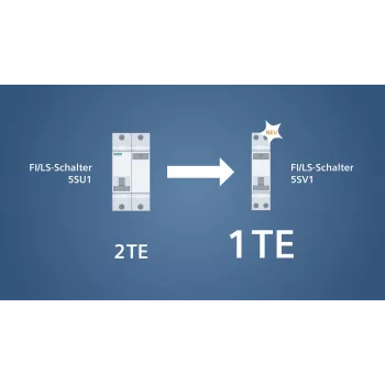 Siemens 5SV1316-7KK06 RCBO, 1P+N, 6 A, C karakterisztika, 30 mA, A típus, 6 kA