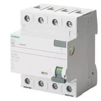 SIEMENS 5SV36468 hibaáram-védőkapcsoló, A típus, 63 A, 300 mA, 4 pólusú, 400 V, szelektív