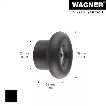Wagner design yourself DOT GH 0201 fali kampó, fekete, 1 kampó, csavarozható, műanyag 17020121