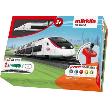 Märklin TGV Duplex H0 5 részes digitális vonatkészlet Mobile Station 2-vel, fehér/fekete 029406