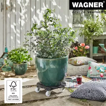 WAGNER design yourself növénygörgő GH0558 műanyag, Ø 38,5 cm sötétzöld kerek, 1 db 20055801