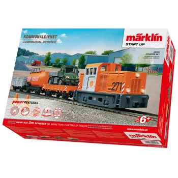 Märklin Start up 029296 H0 kezdőcsomag kommunális szolgálat dízel tolatómozdonnyal és 2 billenőkocsival