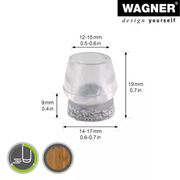 Wagner design yourself EH 0555 szélláb-sapka műanyag Ø 14-17 mm 4 db (15055599)