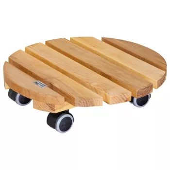 WAGNER Multiroller ERLE soft kerek Ø34cm növénygörgő, tömör égerfa, 100 kg, 3 kormánygörgő, padlókímélő 20026201