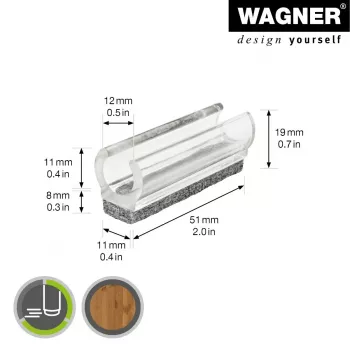 Wagner design yourself EH 0690 pattintós bútortalp, műanyag, 12 mm kerek lábakhoz, 4-es csomag, fehér 15069099