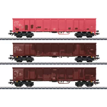 Märklin 047188 H0 oszlopos kocsi fa rakománnyal, IV. korszak DB, 3-sínes AC
