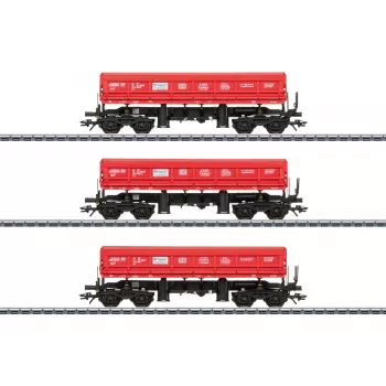 Märklin 48458 H0 3 részes oldalborítós kocsi szett Fas a DB Schenker Rail Polska S.A.-tól