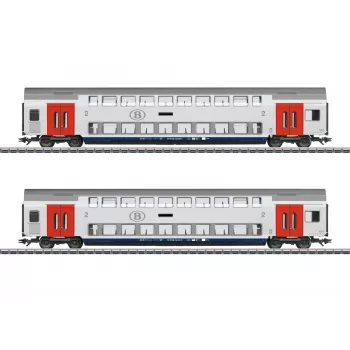 Märklin 043566 H0 emeletes kocsi szett SNCB M6 2. osztály