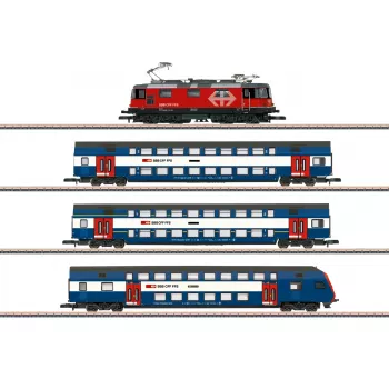 Märklin 81195 Z méretarányú vonatkészlet - Zürich S-Bahn SBB villamosmozdony és emeletes kocsi