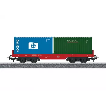 Märklin 44700 H0 2 tengelyes fedett teherkocsi, DB barna, III–IV. korszak, Relex csatlakozók, 115 mm