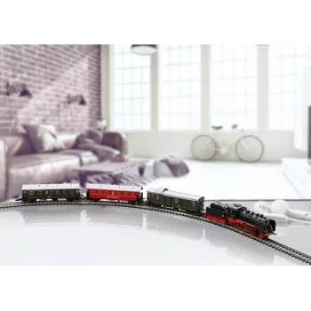 Märklin 81874 Z nyomtávú gőzös tehervonat kezdőkészlet - BR 89.0, III. korszak, 3 kocsi, ovális pálya, analóg DC 081874