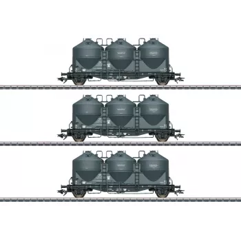 Märklin 48264 H0 3 darabos ömlesztettáru-silóvagon készlet Kds 67 a DB-től