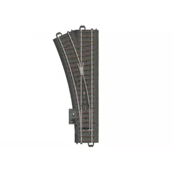 Märklin H0 C-sín bal váltó 188,3 mm beépített ágyazattesttel, 24,3° 24611