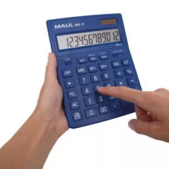 Maul MXL 12 asztali számológép világoskék 12 jegyű elem és napelem 7267034