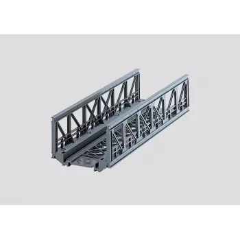 Märklin 07262 rácsos híd HO modellvasúthoz – szürke műanyag építőkészlet egyvágányú hídhoz, 360 mm hosszú