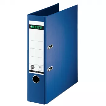 LEITZ iratrendező, 180°, A4, 80 mm, kék, keménykarton fedél színes papírborítással, 600 lap kapacitás, 1 darab (1007-00-68)