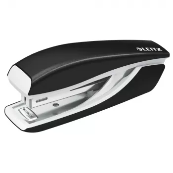 LEITZ Nexxt WOW mini tűzőgép, 10 lap kapacitás, 50 mm behelyezési mélység, felültöltős mechanika, fekete (5528-10-95)